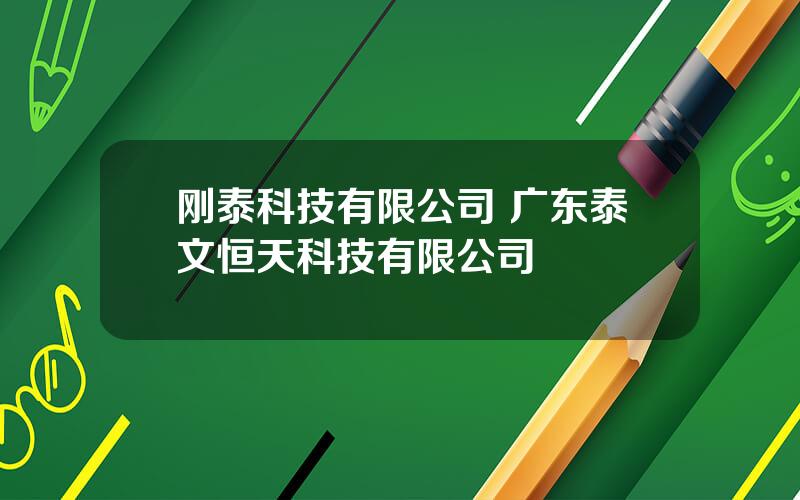 刚泰科技有限公司 广东泰文恒天科技有限公司